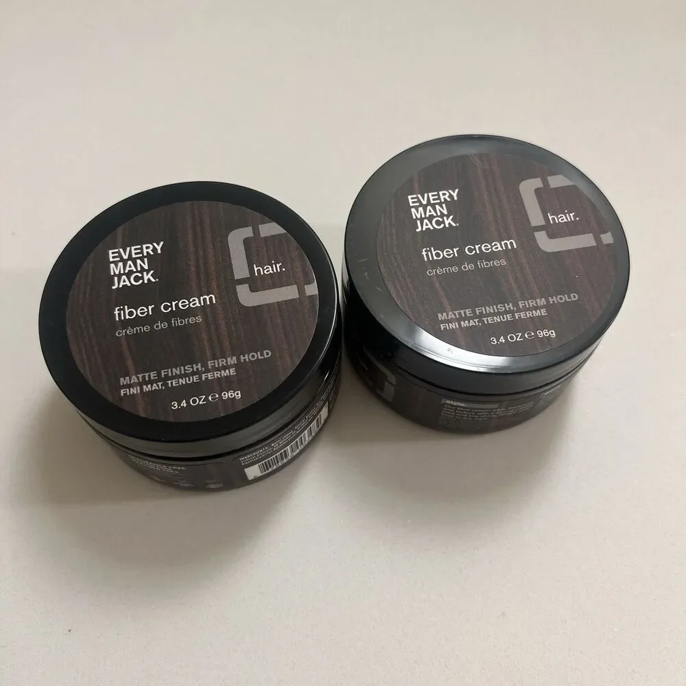 Every Man Jack Fiber Cream Matte Finish Firm Hold Hair 3.4 oz New Lot of Two